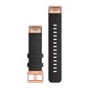 Garmin QuickFit 20 черна найлонова каишка с Rose Gold закопчалка 1