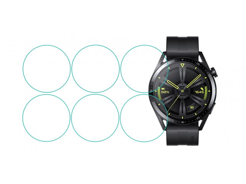 GOX PRO+ СТЪКЛЕН ПРОТЕКТОР ЗА ЧАСОВНИК HUAWEI WATCH GT3 46MM ШЕСТ БРОЯ