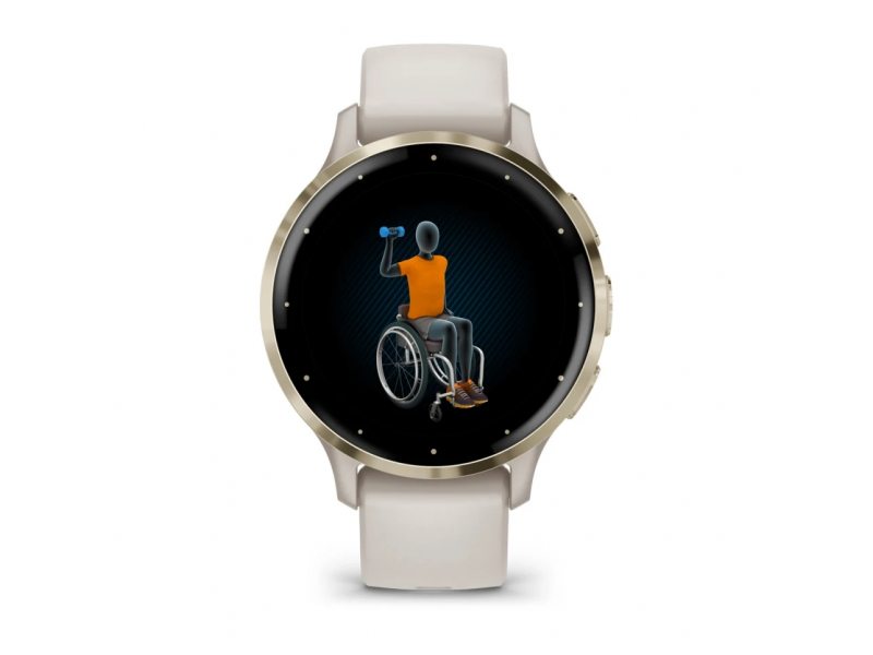GARMIN VENU 3S SOFT GOLD БЕЗЕЛ С IVORY КОРПУС И СИЛИКОНОВА КАИШКА 4