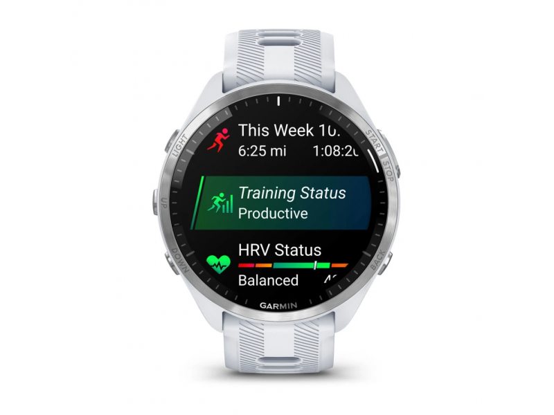 GARMIN FORERUNNER 965 TITANIUM БЕЗЕЛ С WHITESTONE КОРПУС И WHITESTONE/POWDER GREY СИЛИКОНОВА КАИШКА 3