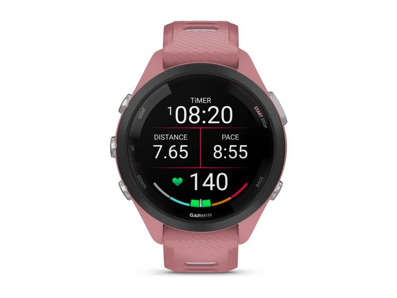 GARMIN FORERUNNER 265S BLACK БЕЗЕЛ С LIGHT PINK КОРПУС И LIGHT PINK/POWDER GREY СИЛИКОНОВА КАИШКА 1