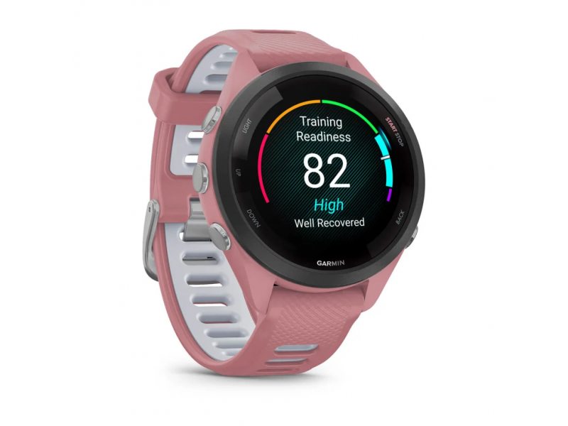 GARMIN FORERUNNER 265S BLACK БЕЗЕЛ С LIGHT PINK КОРПУС И LIGHT PINK/POWDER GREY СИЛИКОНОВА КАИШКА 2