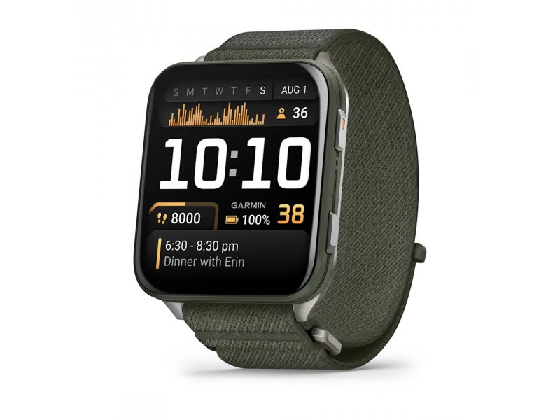 GARMIN VENU X1 MOSS С TITANIUM ЗАДЕН КАПАК И MOSS COMFORTFIT НАЙЛОНОВА КАИШКА