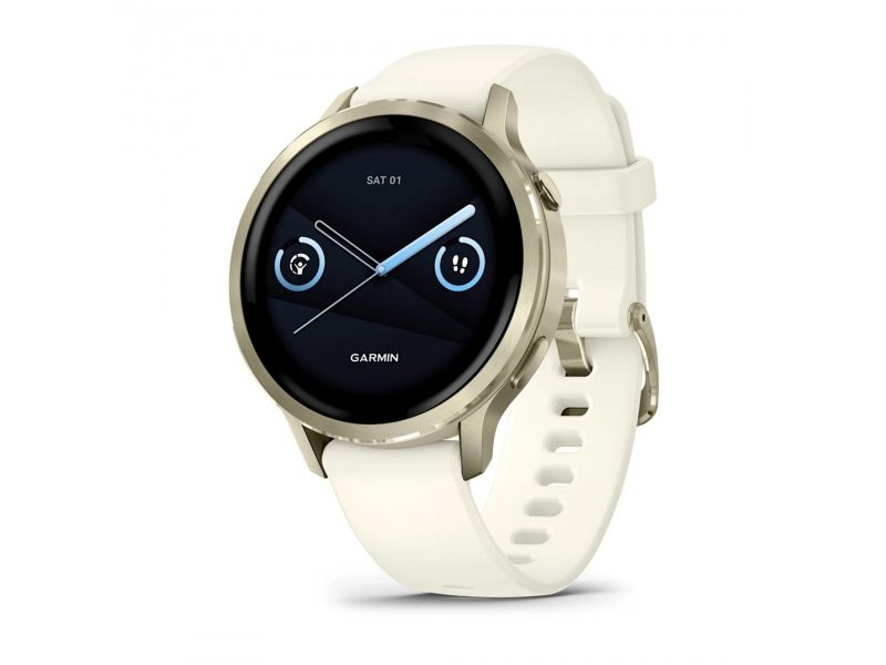 GARMIN VENU 4 41ММ LUNAR GOLD С BONE СИЛИКОНОВА КАИШКА