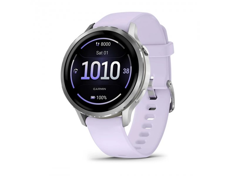 GARMIN VENU 4 41ММ SILVER С PERIWINKLE СИЛИКОНОВА КАИШКА