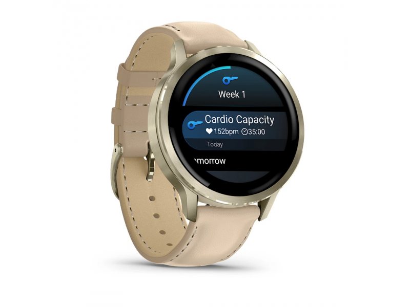 GARMIN VENU 4 41ММ LUNAR GOLD С LIGHT SAND КОЖЕНА КАИШКА 4
