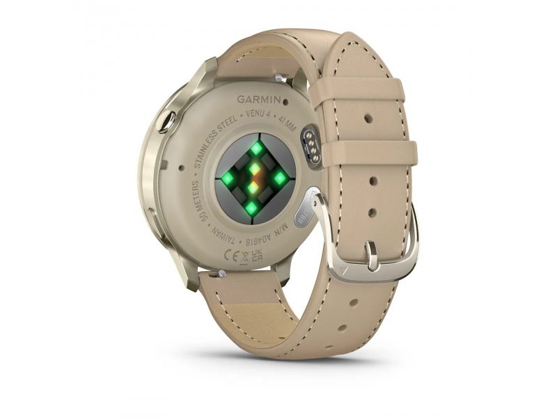 GARMIN VENU 4 41ММ LUNAR GOLD С LIGHT SAND КОЖЕНА КАИШКА 6