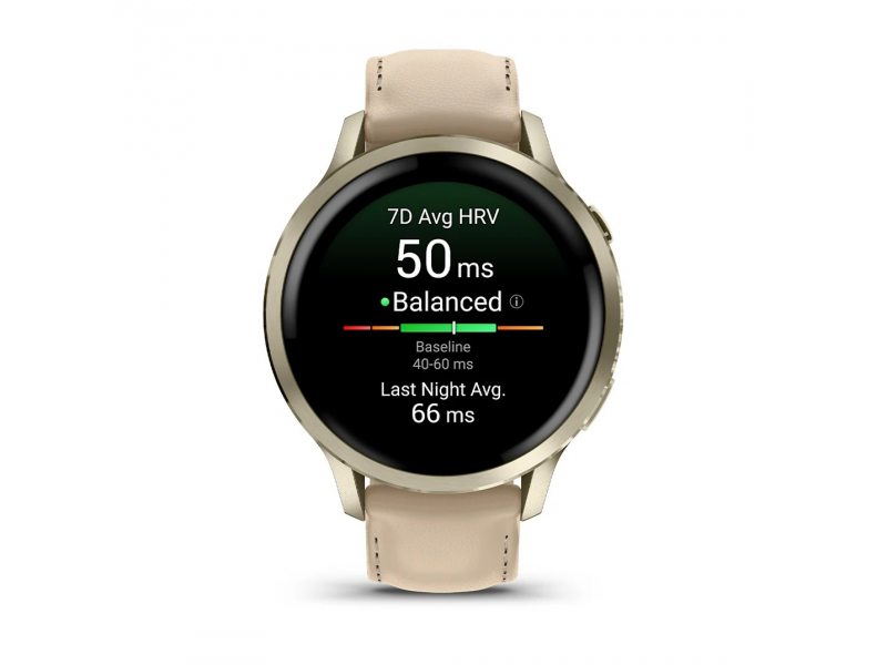 GARMIN VENU 4 41ММ LUNAR GOLD С LIGHT SAND КОЖЕНА КАИШКА 7