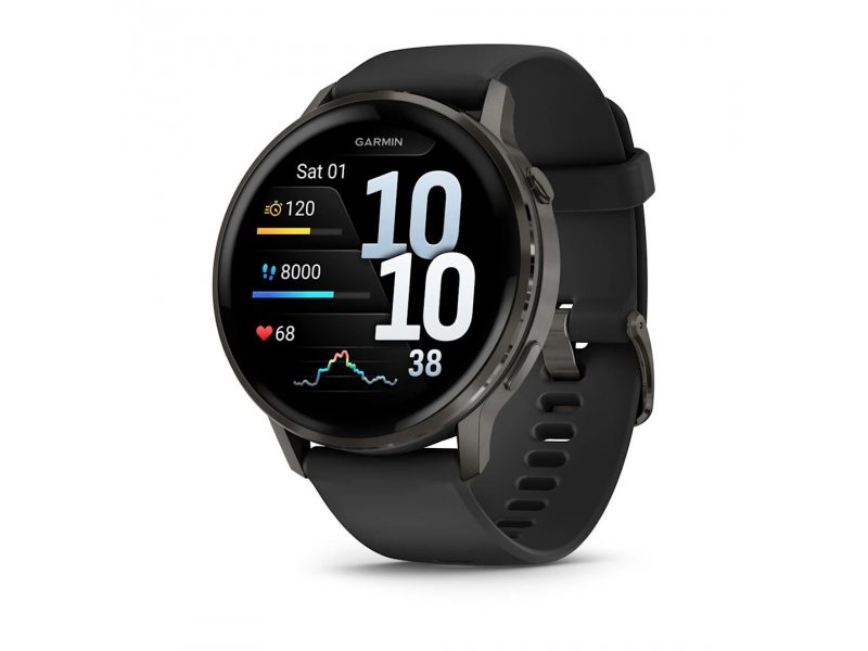 GARMIN VENU 4 45ММ SLATE С BLACK СИЛИКОНОВА КАИШКА