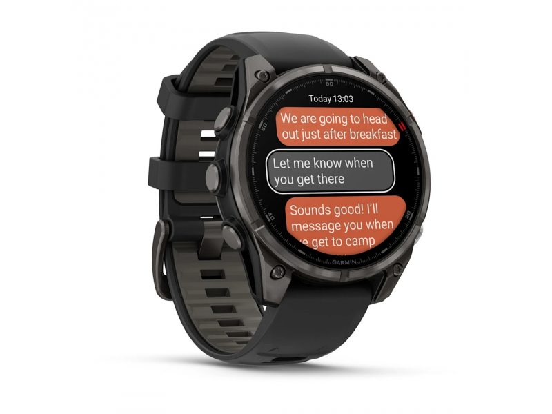 GARMIN FENIX 8 PRO 47MM AMOLED SAPPHIRE CARBON GRAY DLC TITANIUM С BLACK/PEBBLE GRAY СИЛИКОНОВА КАИШКА  8