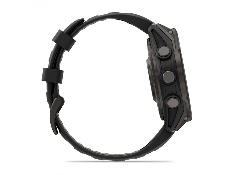 GARMIN FENIX 8 PRO 47MM AMOLED SAPPHIRE CARBON GRAY DLC TITANIUM С BLACK/PEBBLE GRAY СИЛИКОНОВА КАИШКА  10