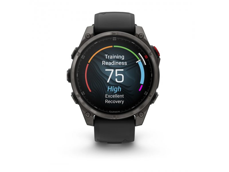 GARMIN FENIX 8 PRO 47MM AMOLED SAPPHIRE CARBON GRAY DLC TITANIUM С BLACK/PEBBLE GRAY СИЛИКОНОВА КАИШКА  2