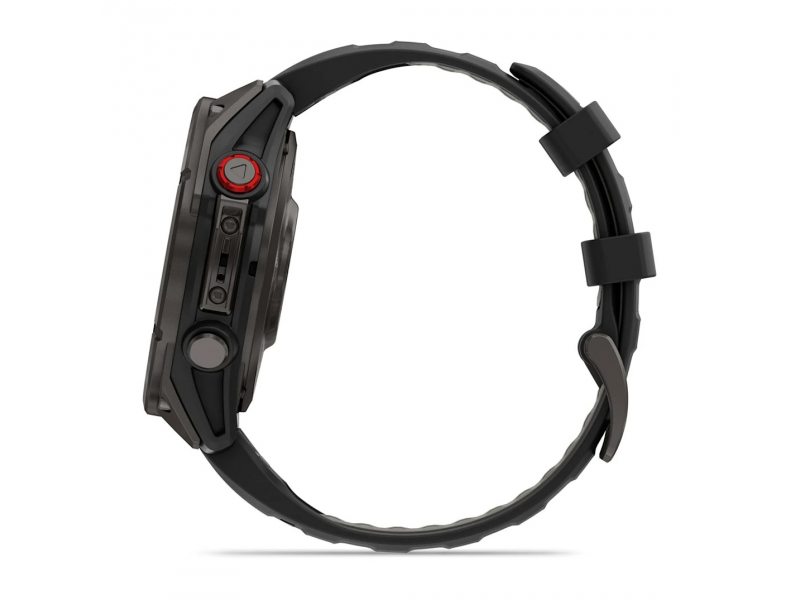 GARMIN FENIX 8 PRO 47MM AMOLED SAPPHIRE CARBON GRAY DLC TITANIUM С BLACK/PEBBLE GRAY СИЛИКОНОВА КАИШКА  5