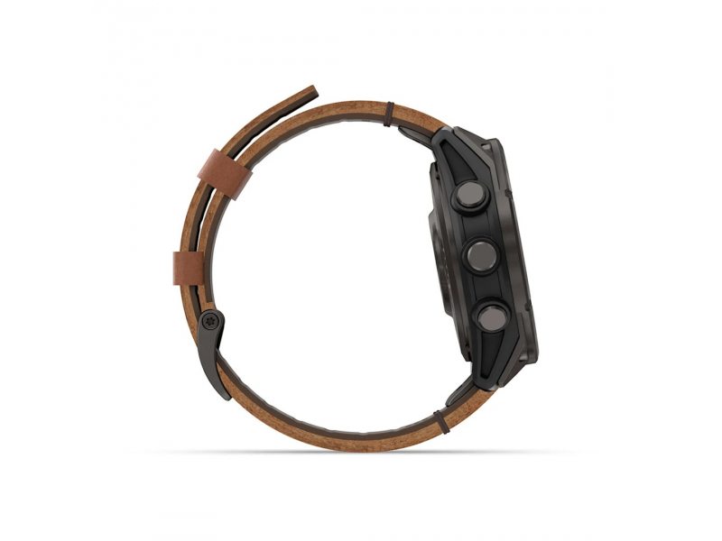 GARMIN FENIX 8 PRO 47MM AMOLED SAPPHIRE CARBON GREY DLC TITANIUM С CHESTNUT КОЖЕНА КАИШКА 2