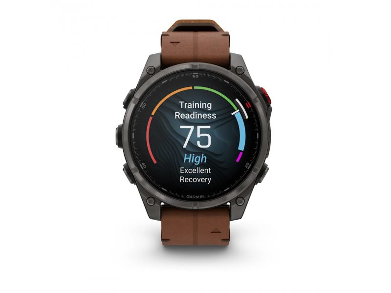 GARMIN FENIX 8 PRO 47MM AMOLED SAPPHIRE CARBON GREY DLC TITANIUM С CHESTNUT КОЖЕНА КАИШКА 10