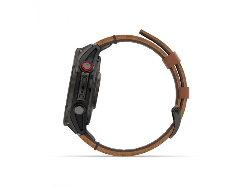 GARMIN FENIX 8 PRO 47MM AMOLED SAPPHIRE CARBON GREY DLC TITANIUM С CHESTNUT КОЖЕНА КАИШКА 6