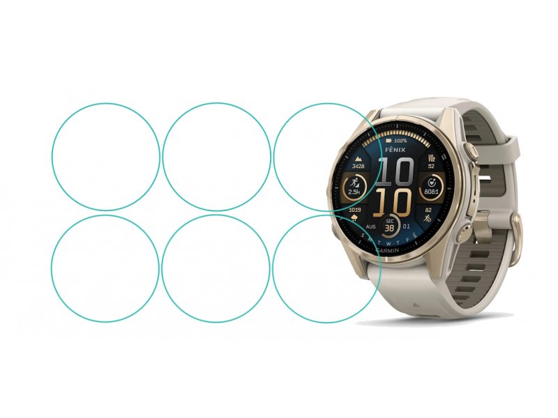 GOX PRO+ СТЪКЛЕН ПРОТЕКТОР ЗА ЧАСОВНИК GARMIN FENIX 8 43MM ШЕСТ БРОЯ