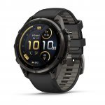 Garmin Fenix 9 Pro inReach 47mm Carbon Gray DLC Titanium с Black/Pebble Grey силиконова каишка