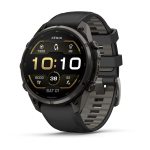 Garmin Fenix 9 Pro 47mm Carbon Gray DLC Titanium с Black/Pebble Grey силиконова каишка