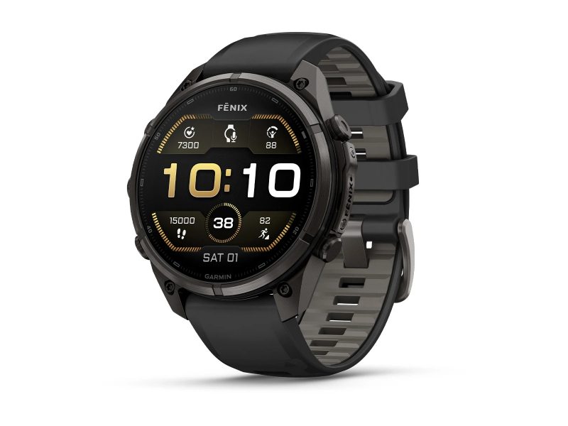 GARMIN FENIX 9 PRO 47MM CARBON GRAY DLC TITANIUM С BLACK/PEBBLE GREY СИЛИКОНОВА КАИШКА
