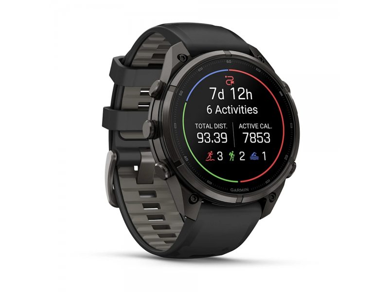 GARMIN FENIX 9 PRO 47MM CARBON GRAY DLC TITANIUM С BLACK/PEBBLE GREY СИЛИКОНОВА КАИШКА 2