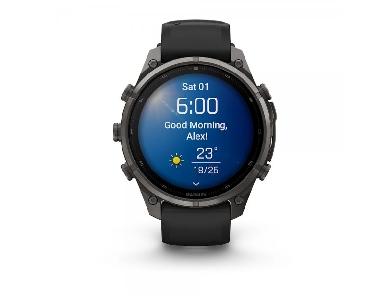 GARMIN FENIX 9 PRO 47MM CARBON GRAY DLC TITANIUM С BLACK/PEBBLE GREY СИЛИКОНОВА КАИШКА 6