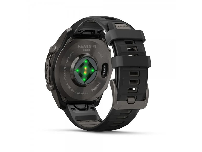 GARMIN FENIX 9 PRO 47MM CARBON GRAY DLC TITANIUM С BLACK/PEBBLE GREY СИЛИКОНОВА КАИШКА 3
