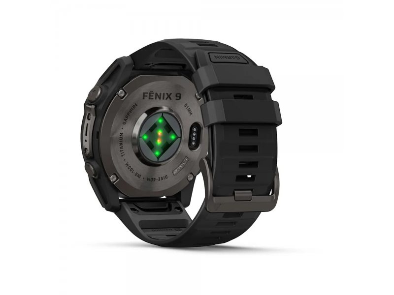 GARMIN FENIX 9 51MM CARBON GREY DLC TITANIUM С BLACK СИЛИКОНОВА КАИШКА 7